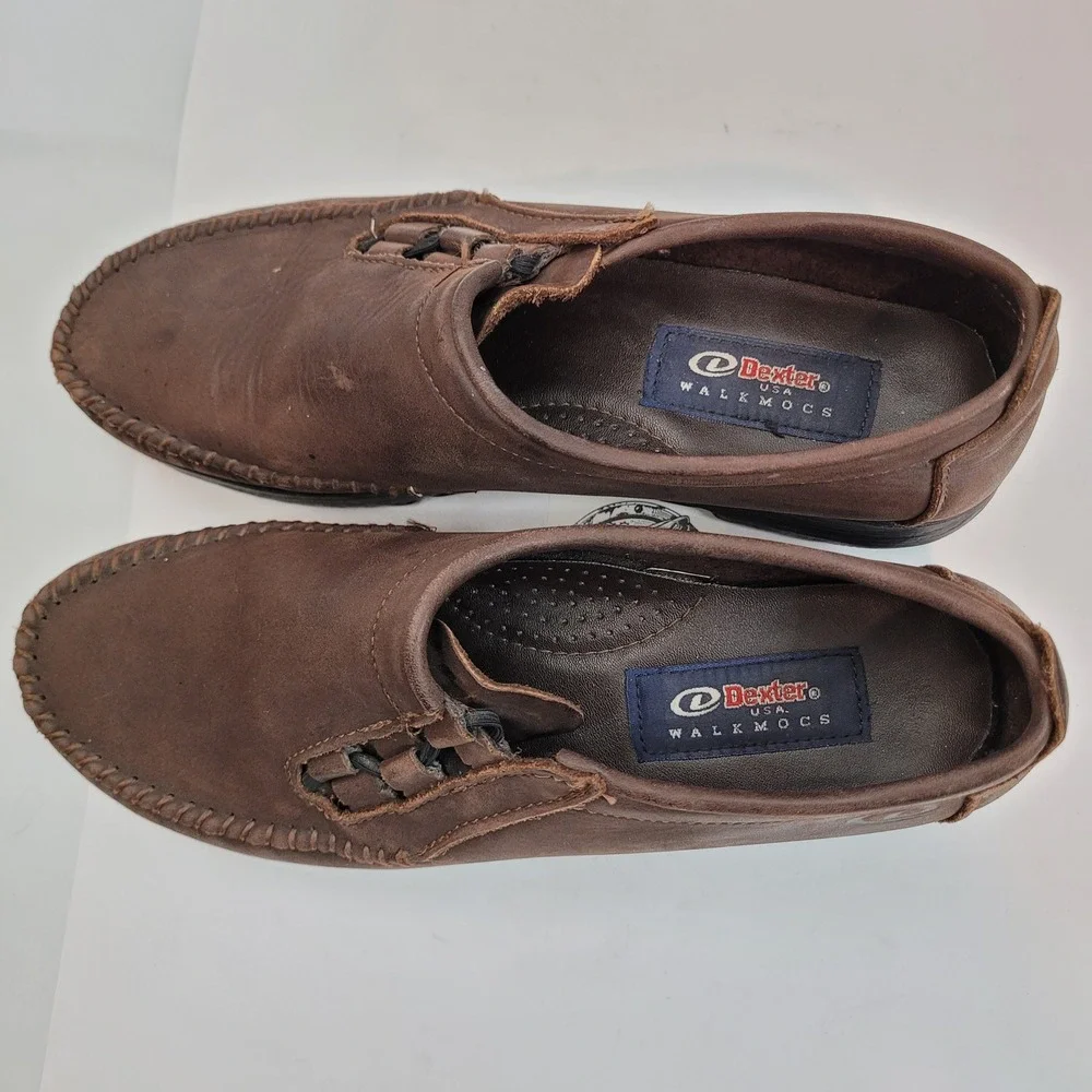 Dexter Walkmocs Loafers Mens Size 9 Brown Leather Moc Toe Slip On Shoes USA Made